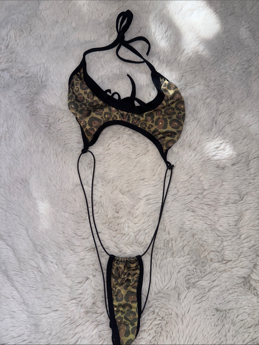 Cheetah Print Strappy Micro women’s slingshot exotic dancewear